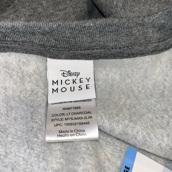 6, Disney Women's Mickey Mouse Long Sleeve Fleece Lined Hi-Lo Sweatshirts size L - Picture 3 of 6